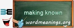 WordMeaning blackboard for making known